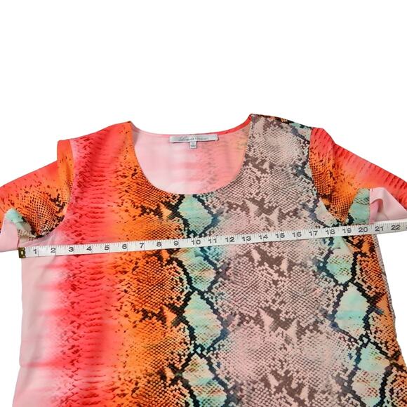 Anthro Lovers + Friends Rainbow Snakeskin Top Small - Picture 6 of 8